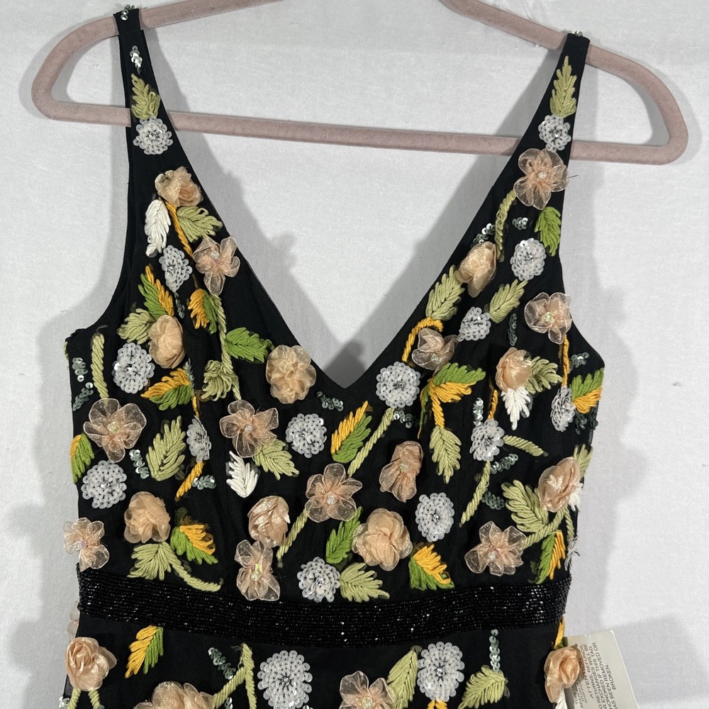 NWT Mac Duggal [ 4 ] 9171 Embellished Sleeveless V Neck‎ A Line Gown Black J1641 - Picture 10 of 14